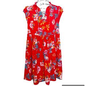 Loft Floral Knee Length Short Sleeve Spring Dress FINAL SALE PRICE